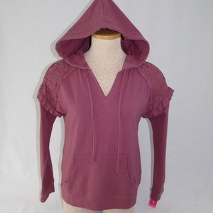 Xhilaration Primrose Mauve Lace Hoodie SZ M